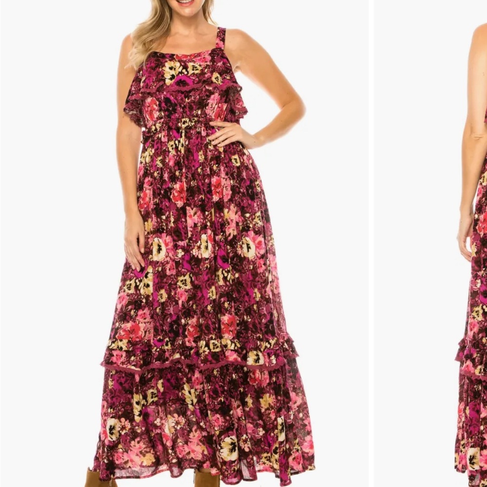 A collective story floral tiered maxi sun dress